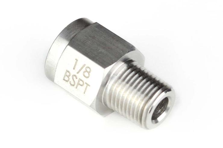 M10 x 1.0 to 1/8 BSPT Adaptor - Stainless Steel – Réf. HT-010921