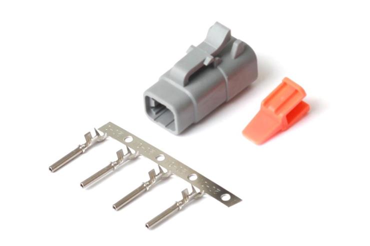 Plug and Pins Only - Male Deutsch DTM-4 Connector (7.5 Amp) – Réf. HT-031002