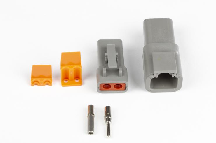 Plug and Pins Only - Matching Set of Deutsch DTP-2 Connectors (25 Amp) – Réf. HT-031202
