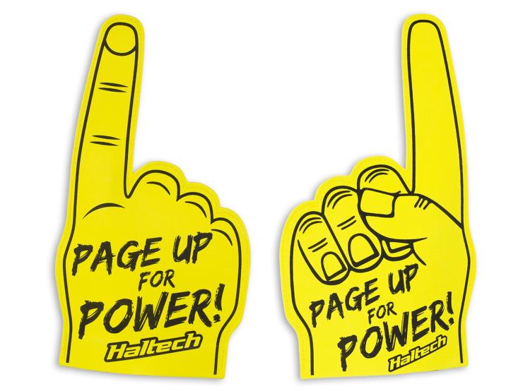 Haltech "Page Up for Power" Foam Finger Size: One Size Fits All Fingers – Réf. HT-309023